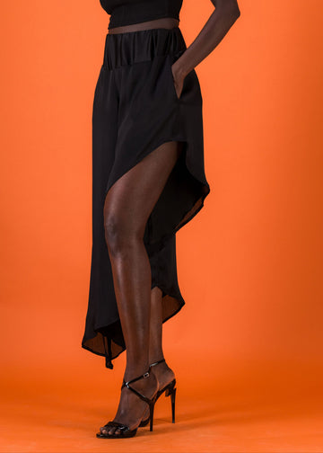 ALAÏA ASYMMETRIC CULOTTE SKIRT