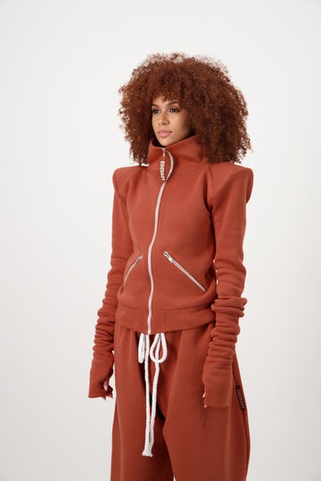 MARY GILET ZIP CINTRÉ TERRACOTTA