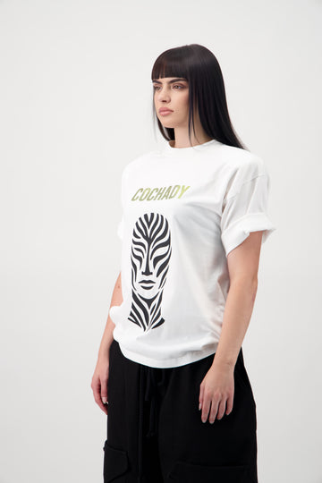 WHITE T-SHIRT IKONIC STRASS GREEN