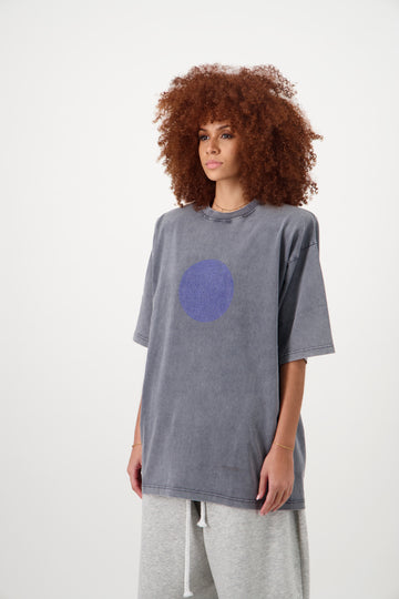 NOAH TEE-SHIRT NOIR DÉLAVÉ SYMBOLE STRASS