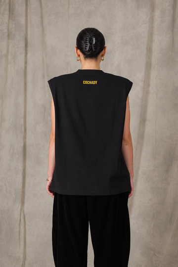 TEE-SHIRT SANS MANCHES NYRA NOIR